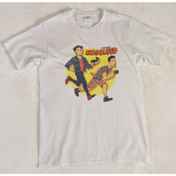 Buzzfeed Unsolved Ghoul Boys Ryan Shane Graphic T Shirt Size Small - Picture 8 of 8